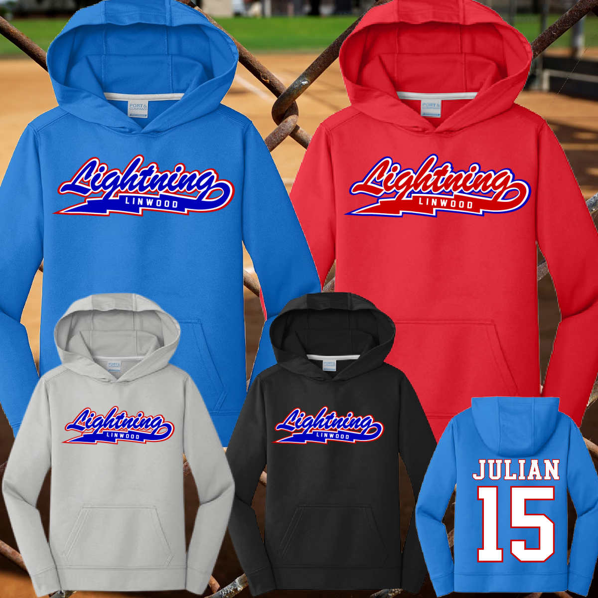 Linwood Lightning - Logo Performance Hoodie (Youth & Adult)