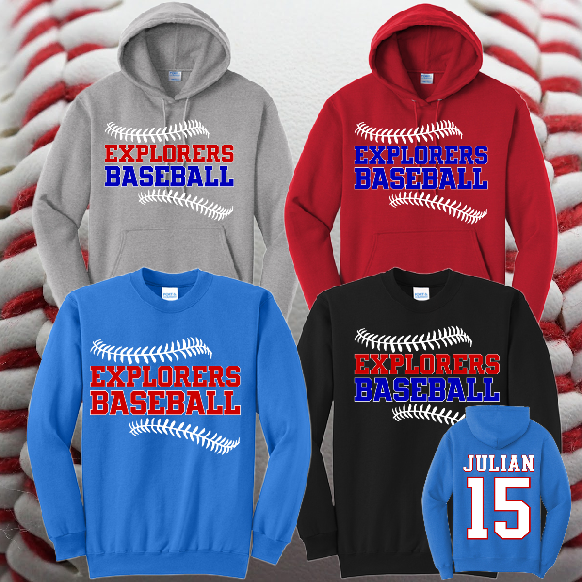 Midland Explorers - Stitches Logo Basic Sweatshirt (Youth & Adult)