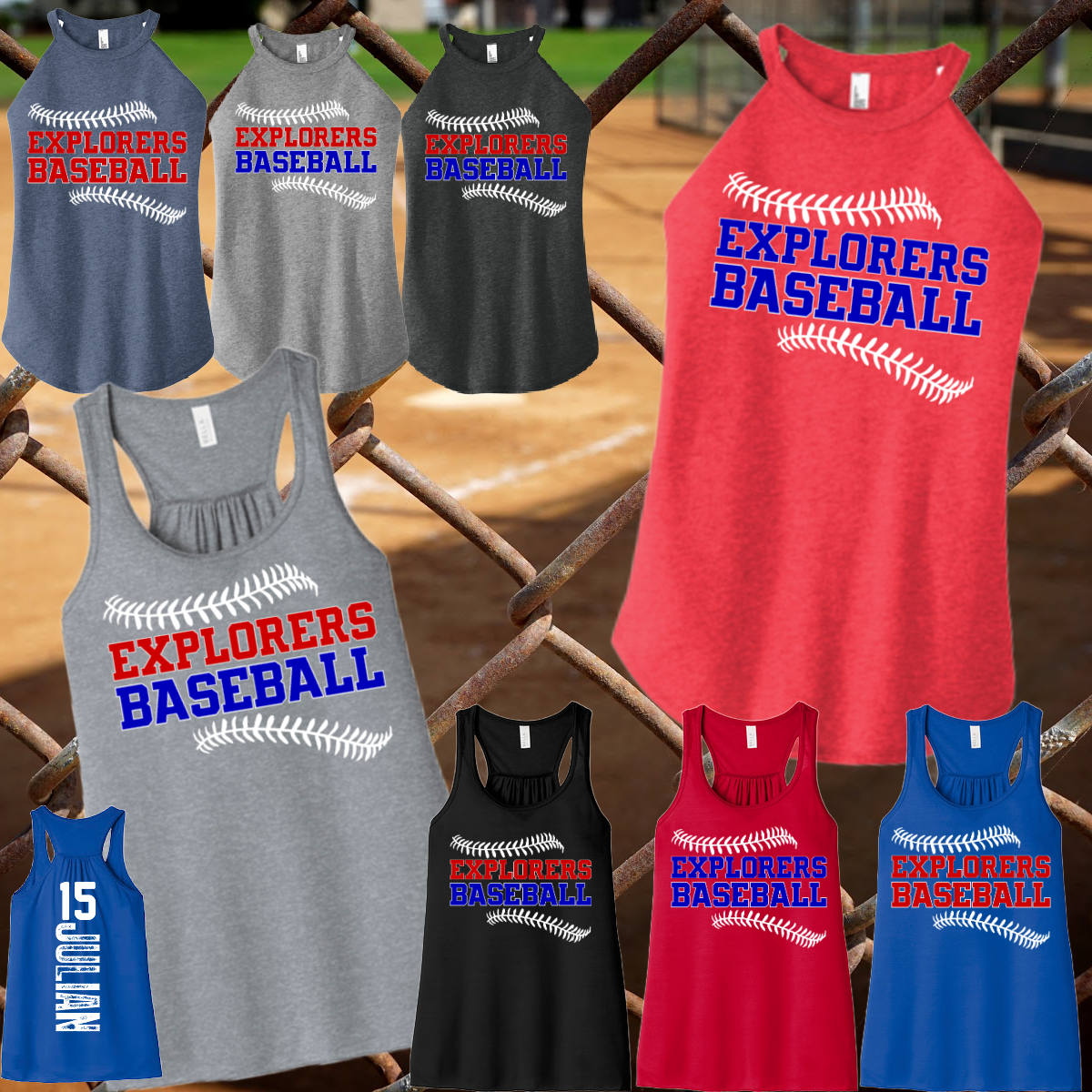 Midland Explorers - Stitches Logo Tank