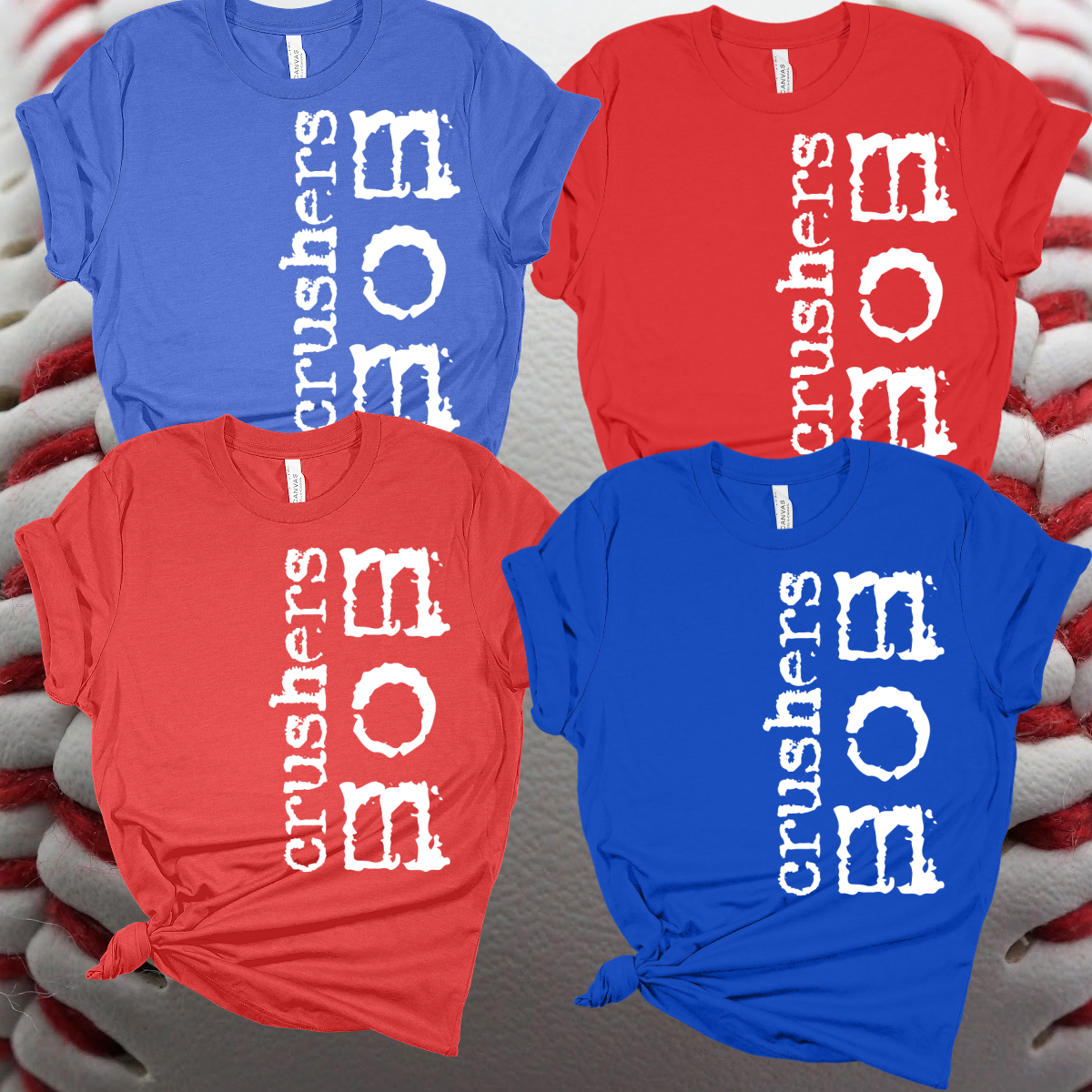 Crushers Baseball - Vintage Typography Mom Tee