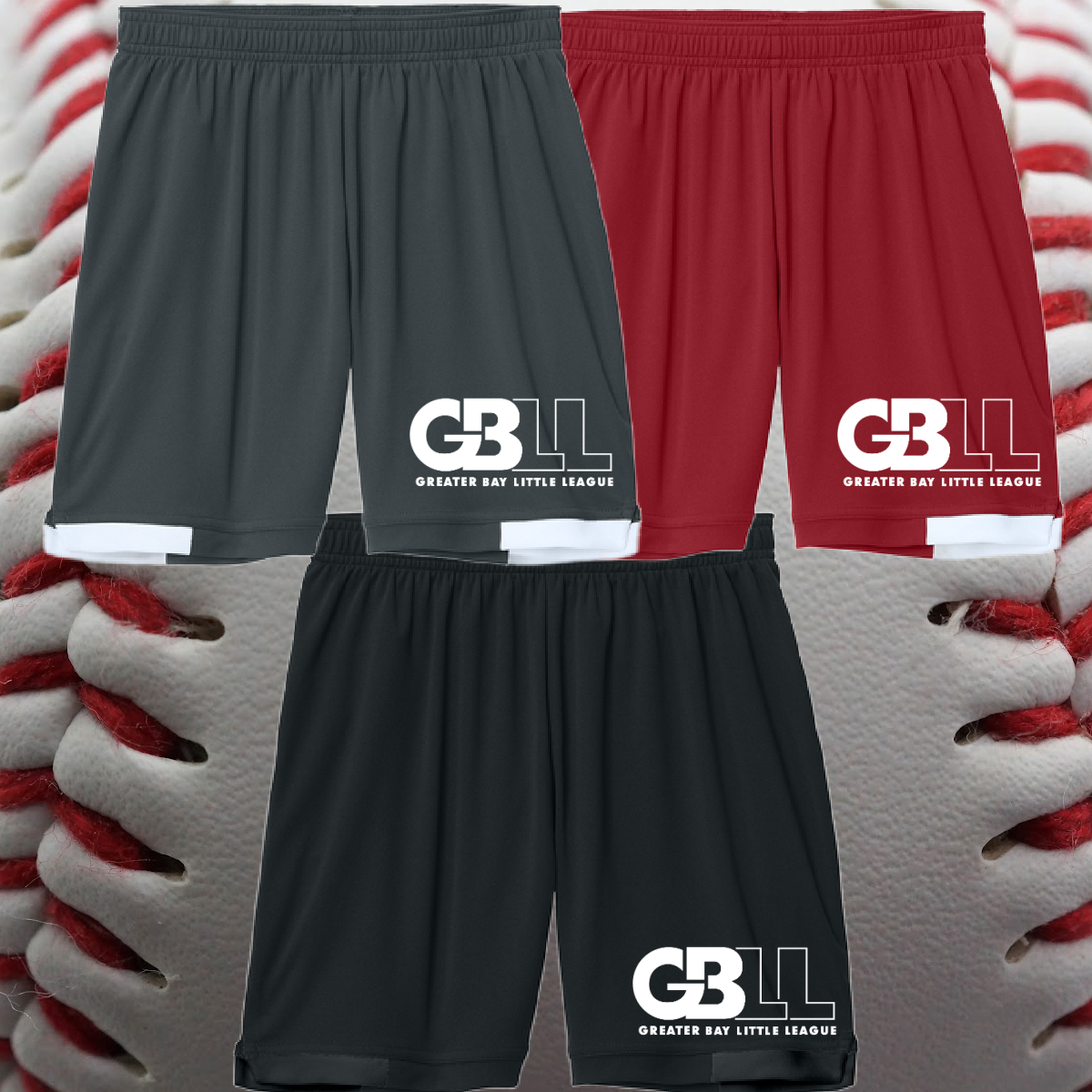 Greater Bay Little League - White Logo Performance Shorts