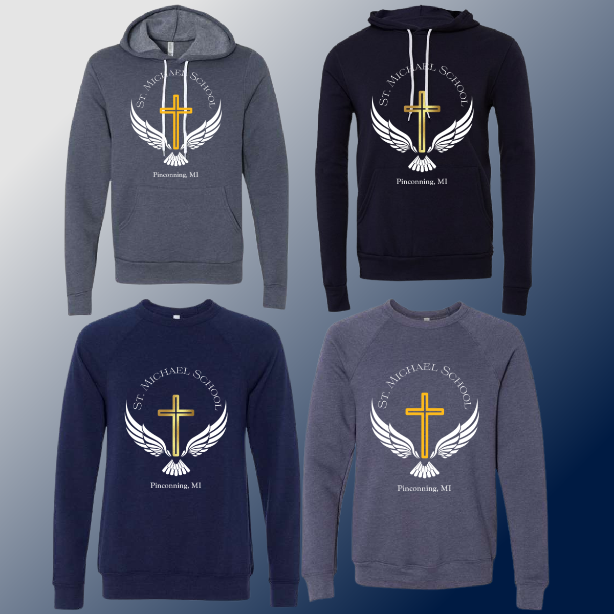 St. Michael Eagles - Navy School Logo Premium Sweatshirt (Youth & Adult) - MADE TO ORDER/TWO WEEKS
