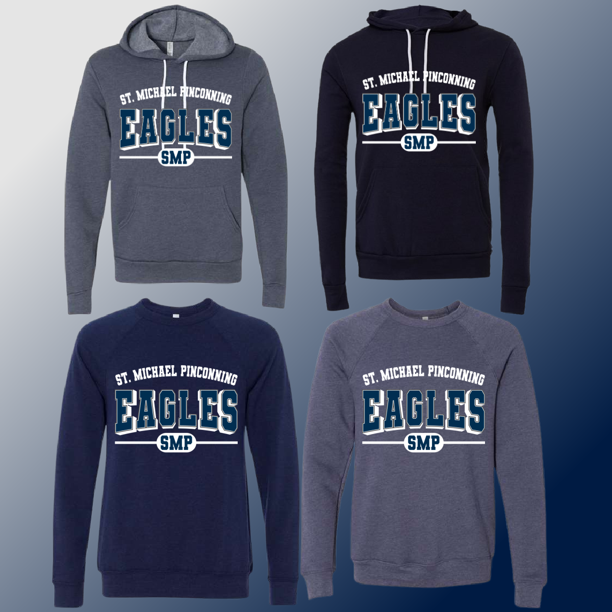 St. Michael Eagles - Navy Varsity Mascot Premium Sweatshirt (Youth & Adult) - MADE TO ORDER/TWO WEEKS