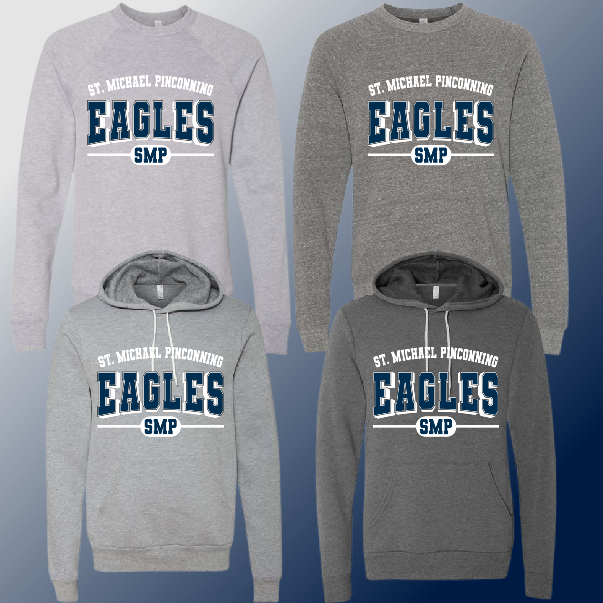 St. Michael Eagles - Gray Varsity Mascot Premium Sweatshirt (Youth & Adult) - MADE TO ORDER/TWO WEEKS