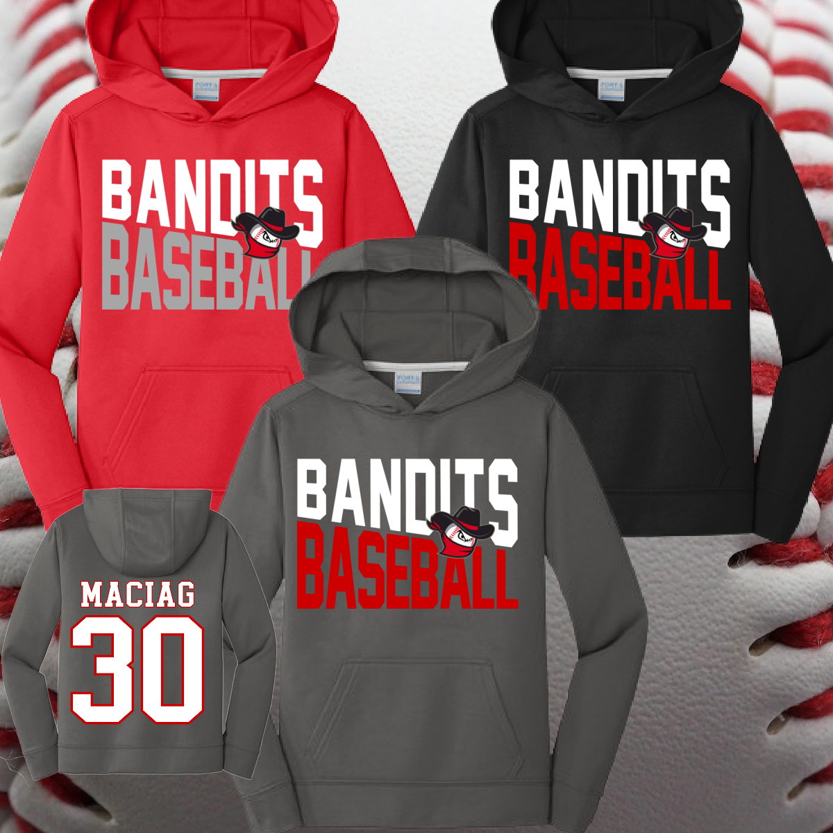 Bay City Bandits - Angled Logo Performance Hoodie (Youth & Adult)