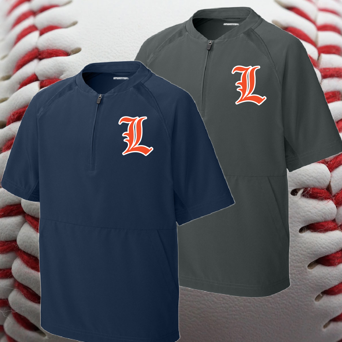 Mid Michigan Lumbermen - L Logo 1/2 Zip Short Sleeve Baseball Jacket