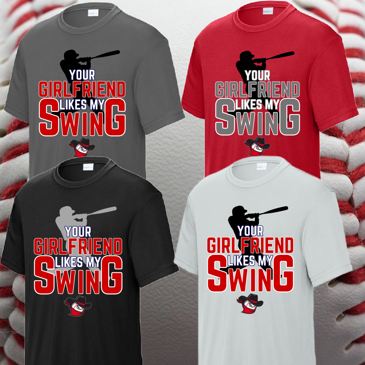 Bay City Bandits - Your Girlfriend Likes My Swing Performance Tee (Youth & Adult)
