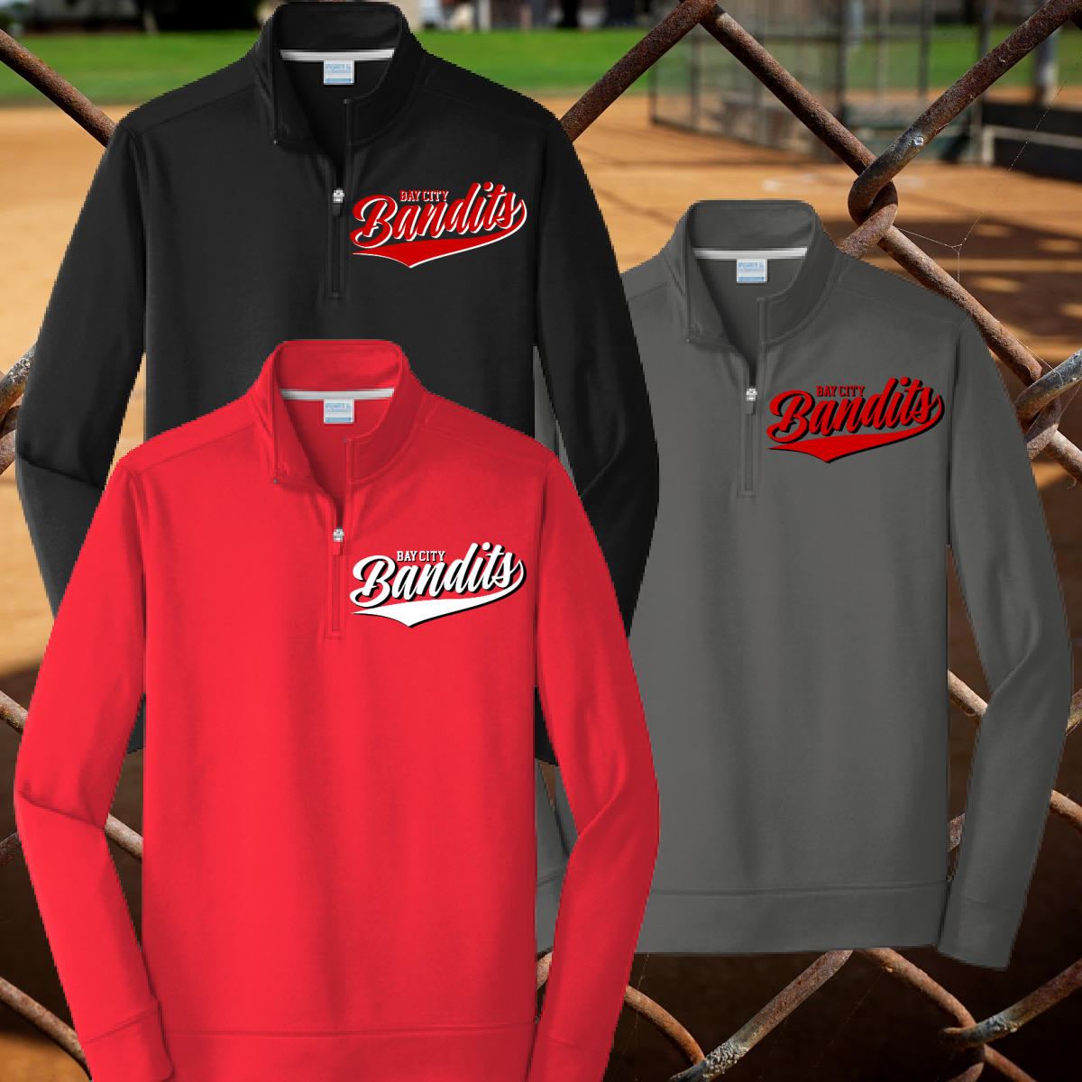 Bay City Bandits - Swoosh Logo Performance Quarter Zip (Adult)