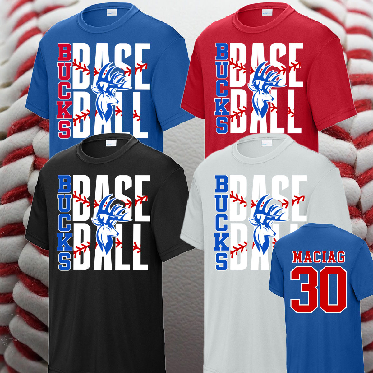 Bay Area Bucks - Baseball/Stitches Performance Tee (Youth & Adult)
