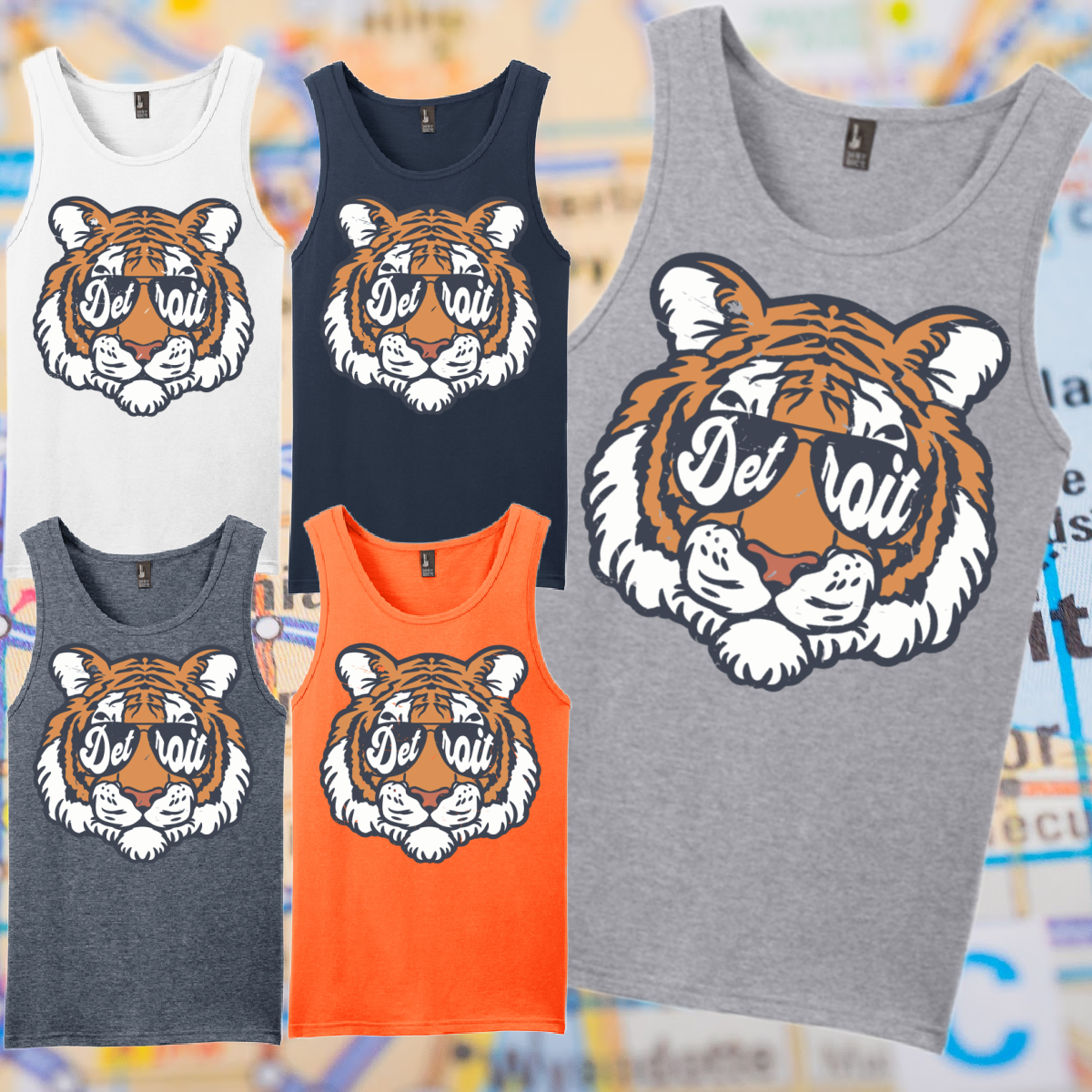 Detroit Baseball Vintage Tiger Face - Unisex Tank