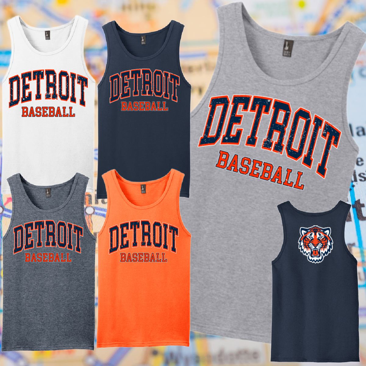 Detroit Baseball Distressed - Unisex Tank