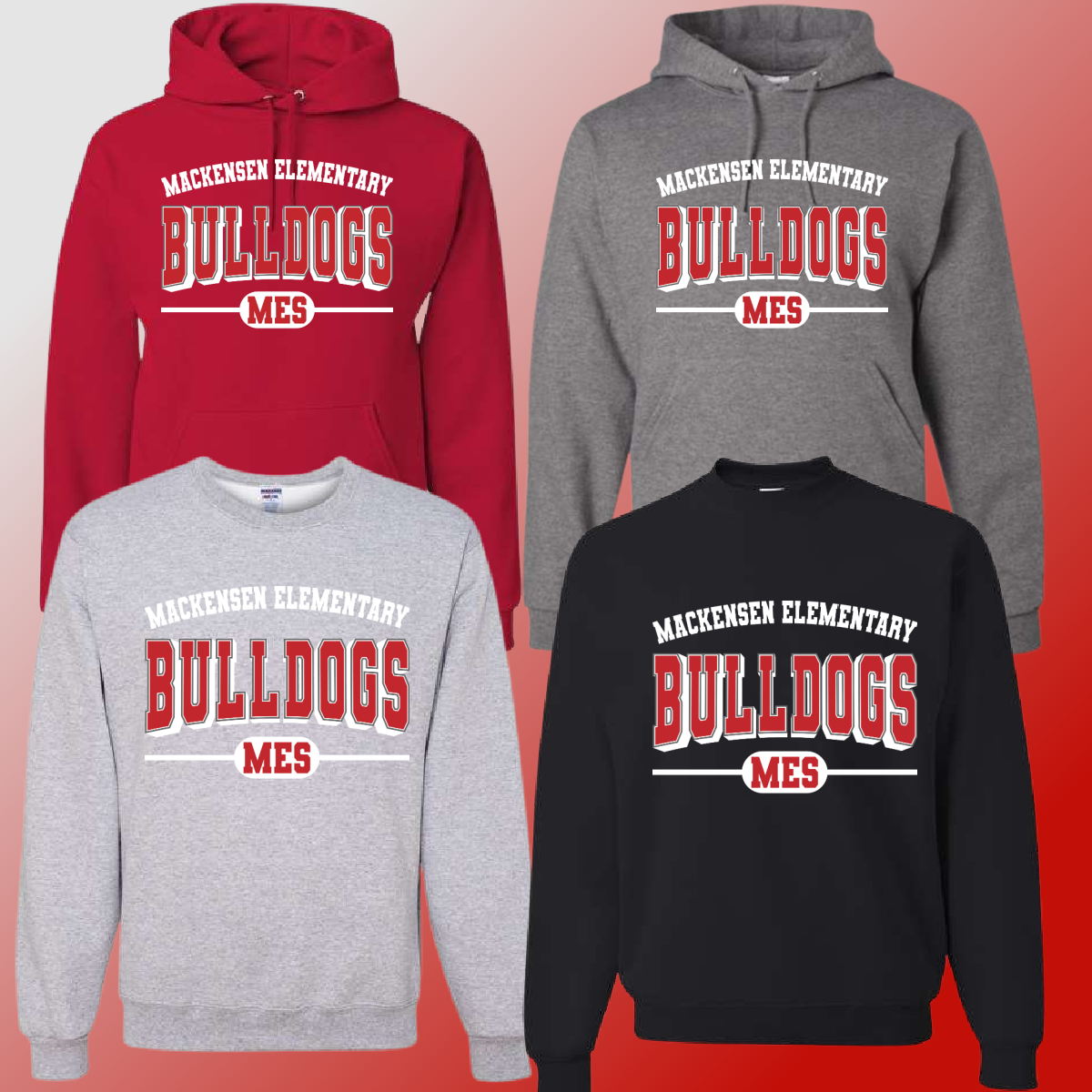 Mackensen Bulldogs -Varsity Mascot Basic Sweatshirt - MADE TO ORDER/TWO WEEKS