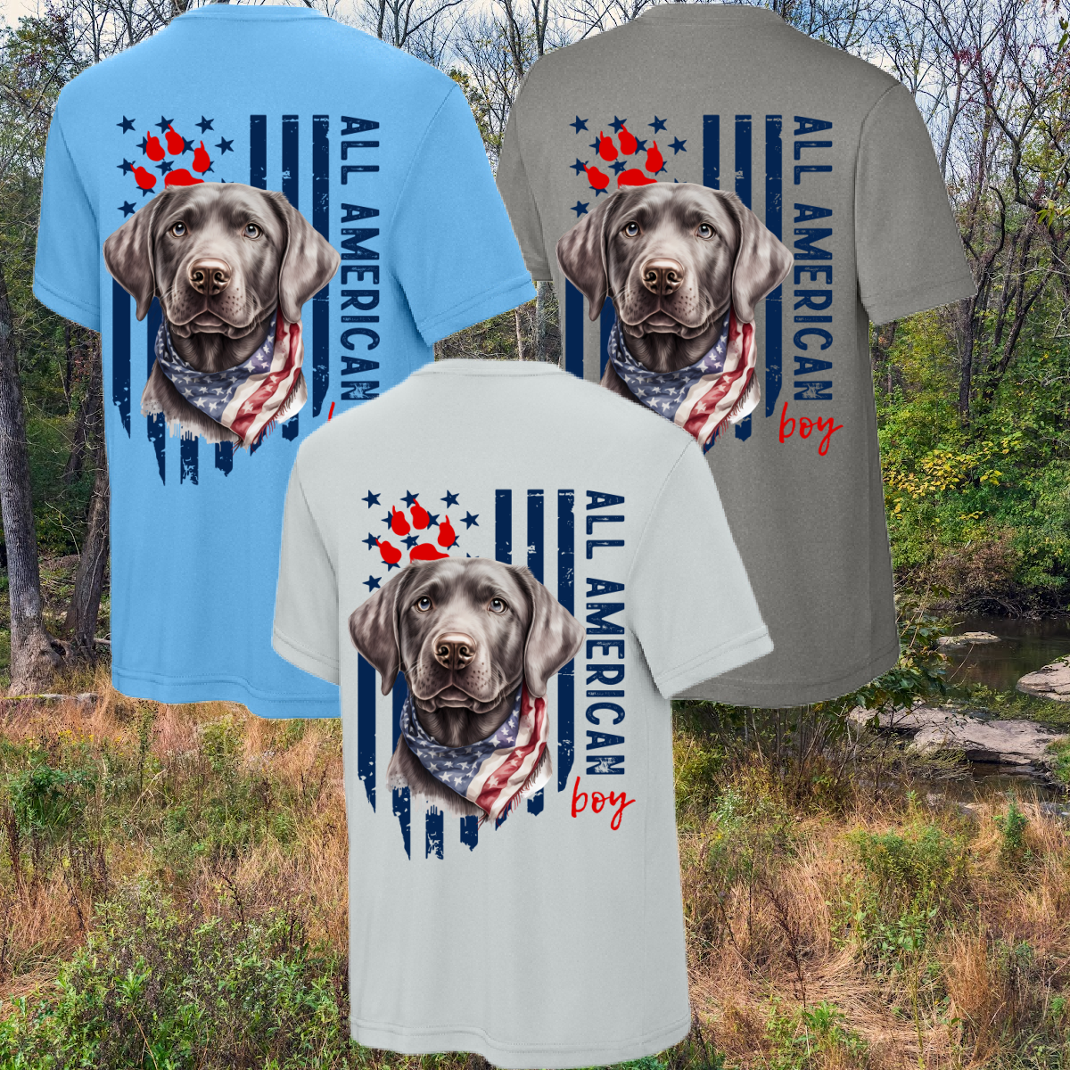 Great Lakes Boys - All American Boy Silver Lab Performance Tee (Youth & Adult)