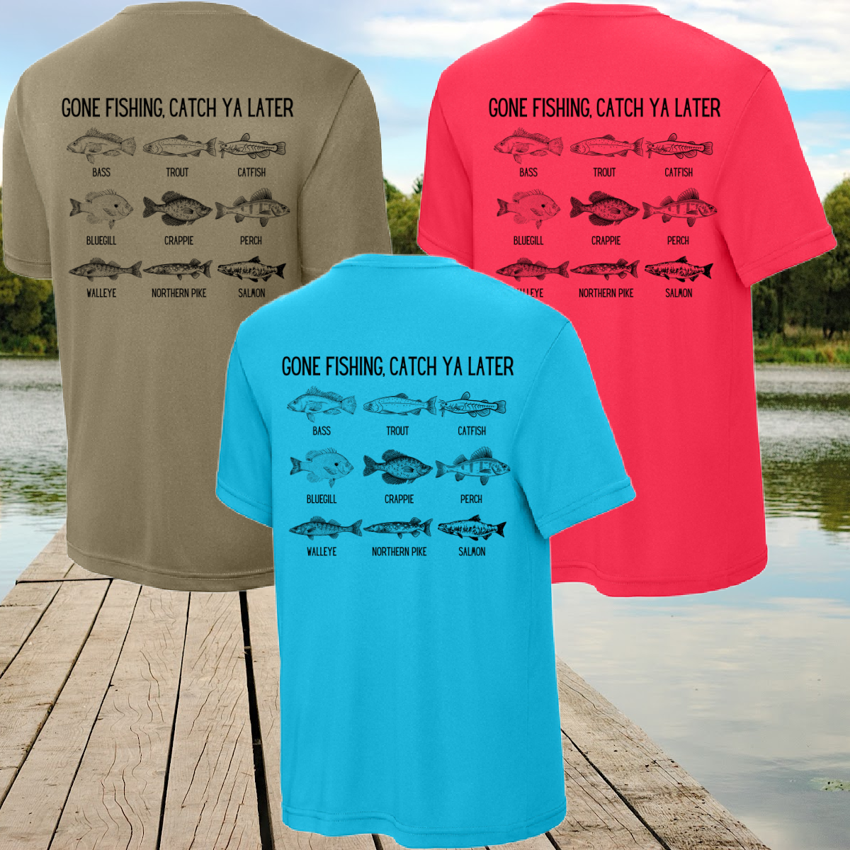 Great Lakes Boys - Gone Fishing Catch Ya Later Collage Performance Tee (Youth & Adult)