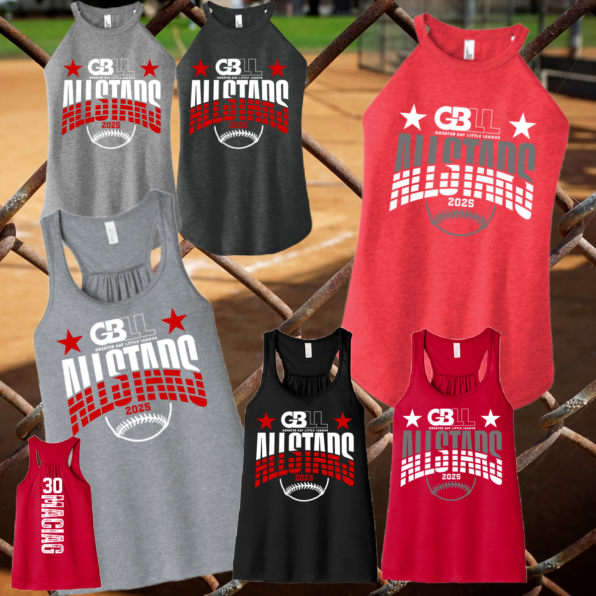 Greater Bay Little League - 2025 All Star Premium Tank w/Vertical Name & Number