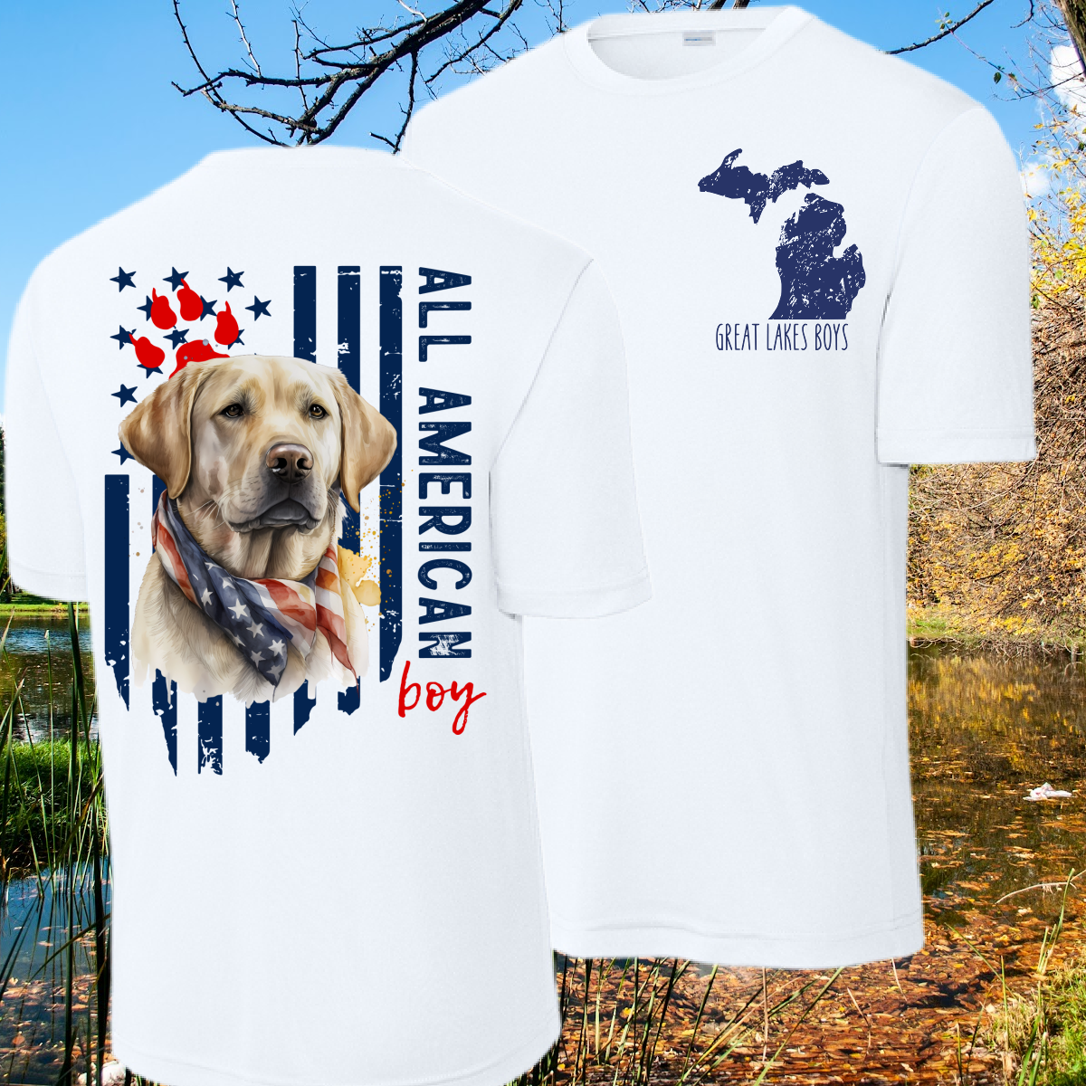 Great Lakes Boys - All American Boy Yellow Lab Performance Tee (Youth & Adult)