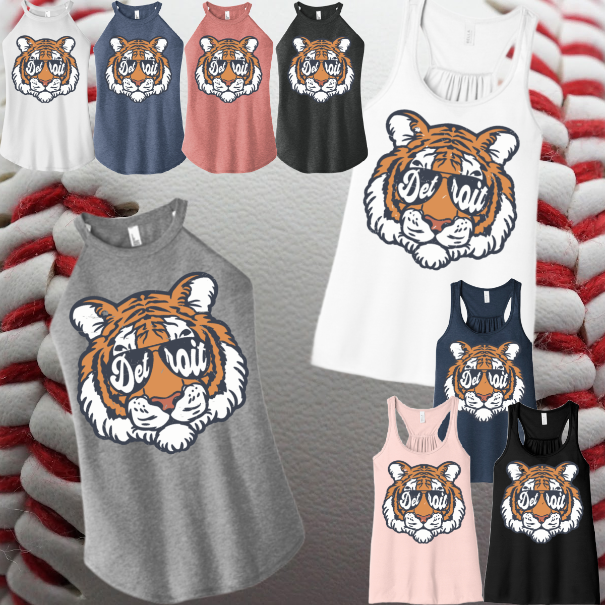Detroit Baseball - Vintage Tiger Face Tank