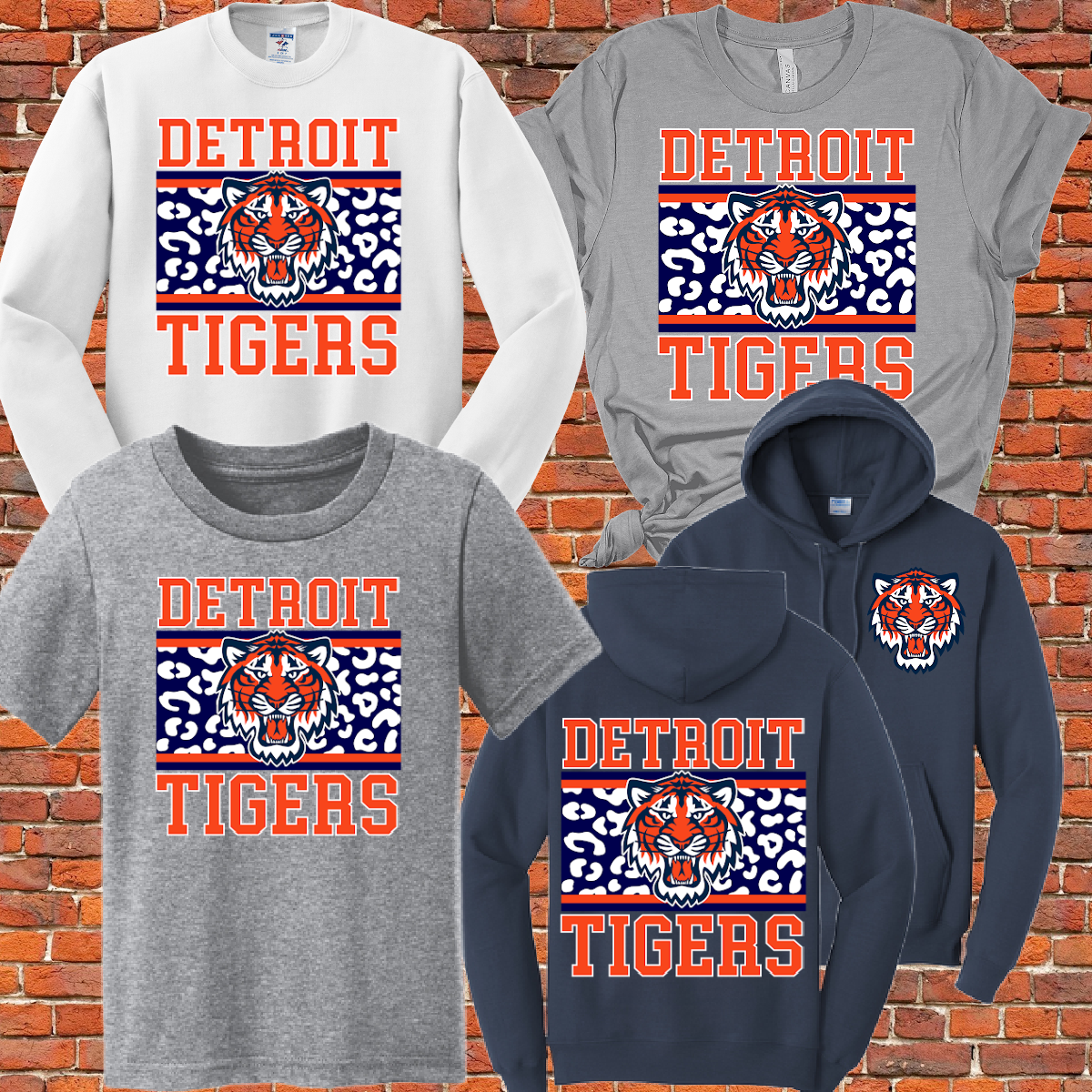 Tee Shirt Tuesday - Detroit Baseball - Boxy Leopard Image (YOUTH)
