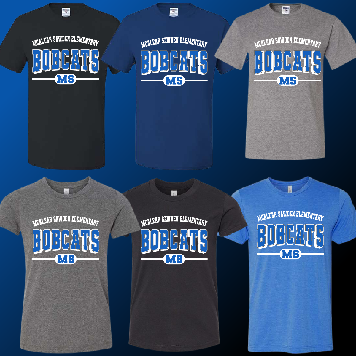McAlear Sawden Bobcats - Varsity Mascot Tee (Short & Long Sleeve Options)