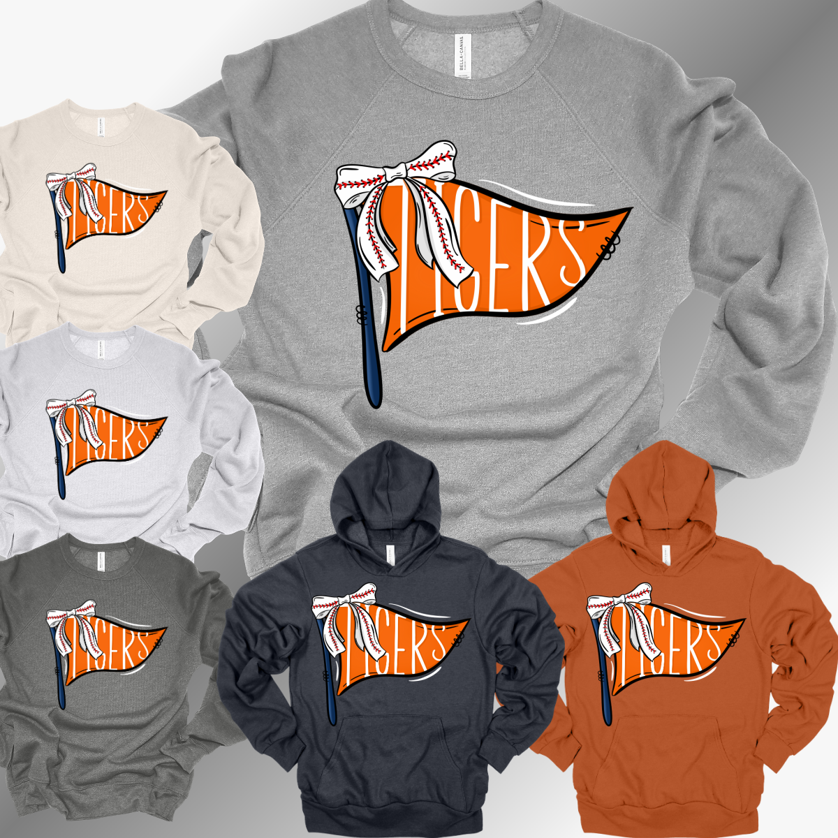 Detroit Baseball - Pennant Flag Premium Sweatshirt