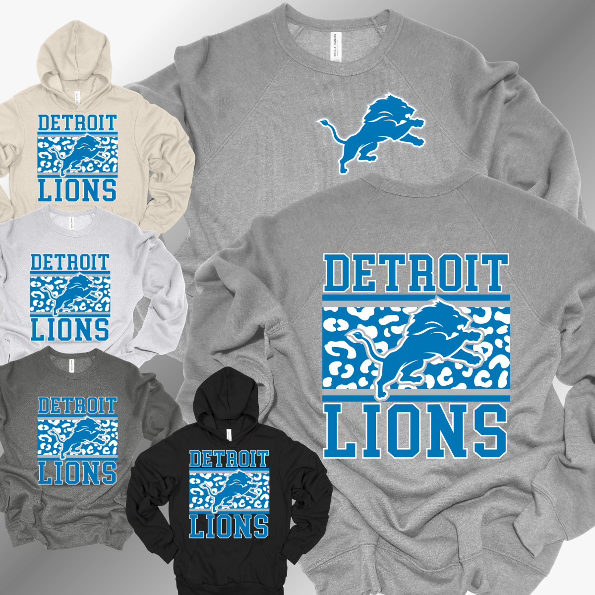 Detroit Football - Boxy Leopard Premium Sweatshirt