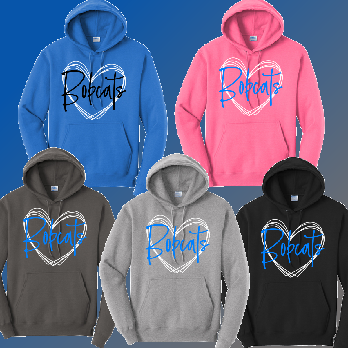 McAlear Sawden Bobcats - Heart Basic Hoodie (Youth & Adult) - MADE TO ORDER/TWO WEEKS