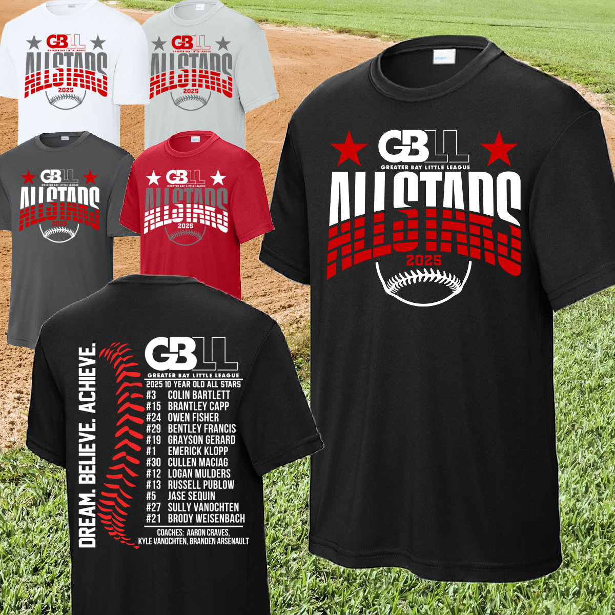 Greater Bay Little League - 2025 All Star Performance Tee (Youth, Adult & Tall)
