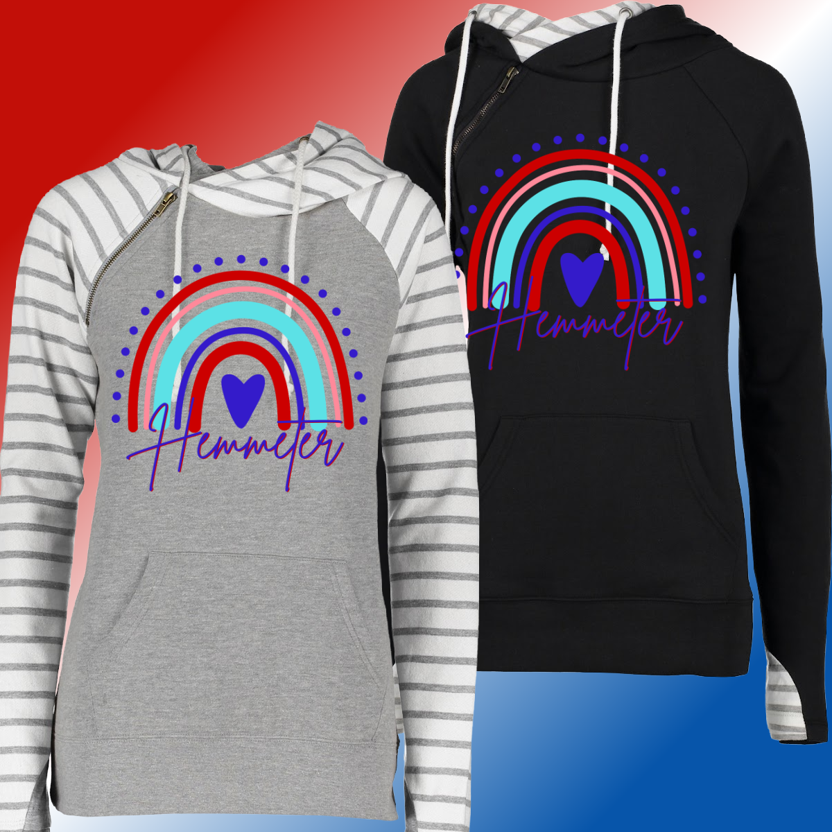 Hemmeter Elementary - Rainbow Double Hoodie (Adult) - MADE TO ORDER/TWO WEEKS