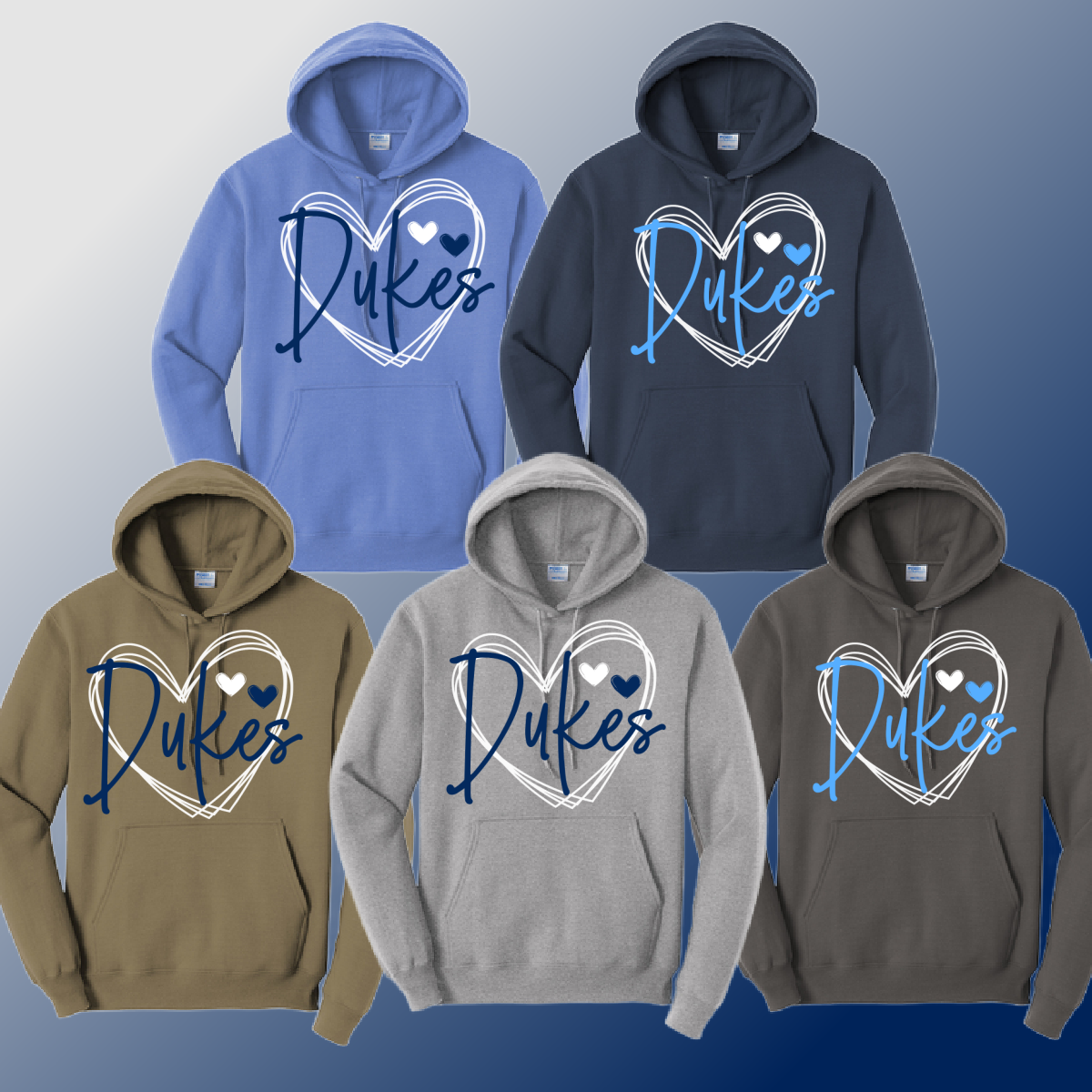 Dukes - Heart Basic Hoodie (Youth & Adult)