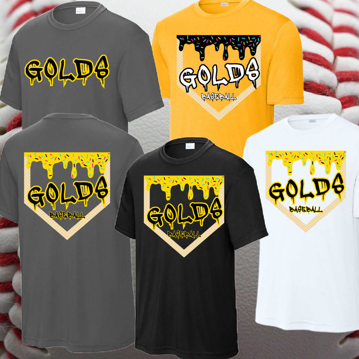 Saginaw Golds - Homeplate Ice Cream Drip Performance Tee