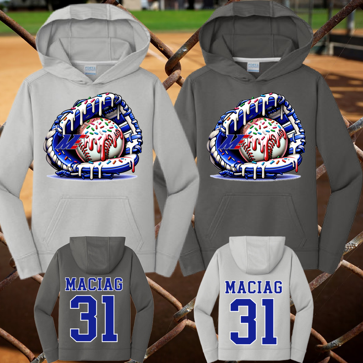 ME Midland Explorers Ice Cream Drip Baseball Dri Fit Hoodie (Youth & Adult)