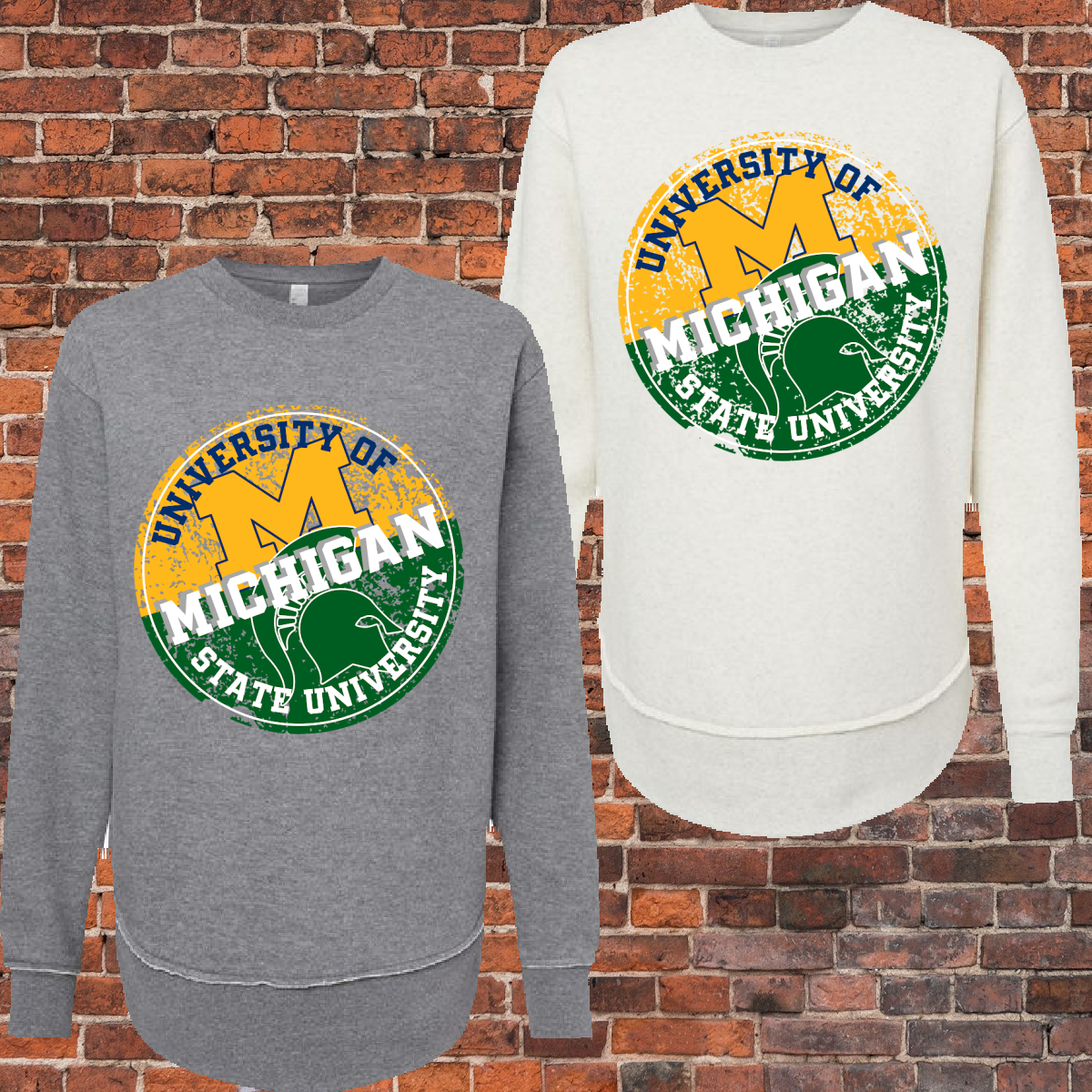 U of M/MSU Divided Weekender Crewneck (Adult)