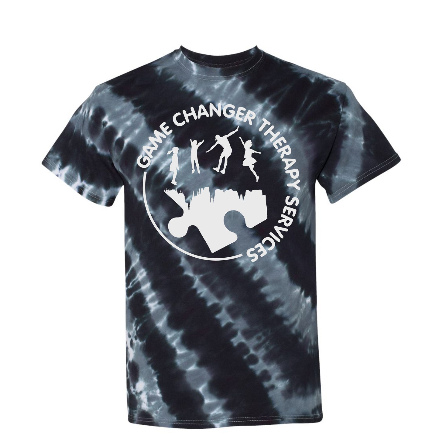 Game Changer Therapy Services Tilt Tie Dye Tee - White Logo