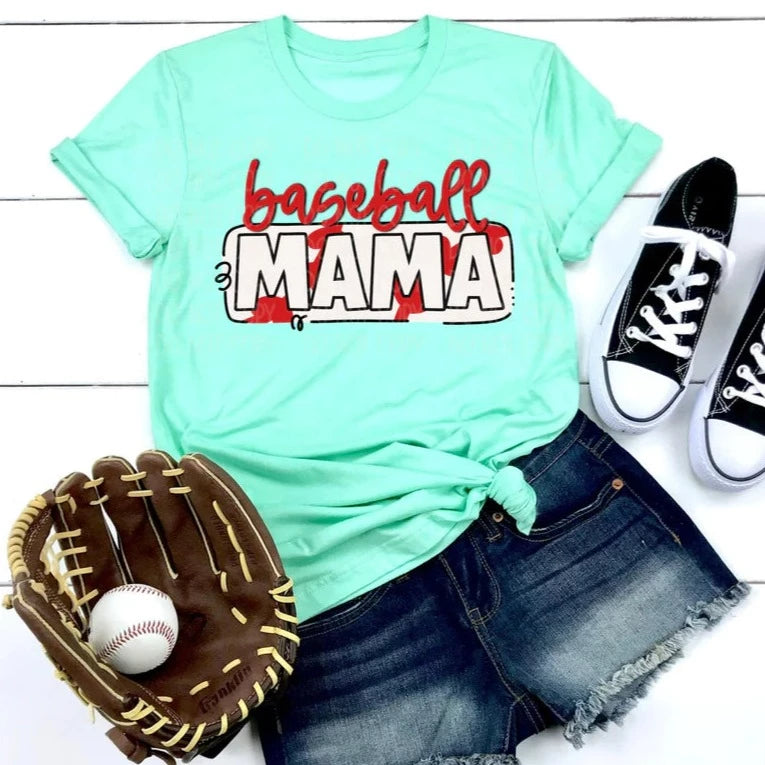 Baseball Mama (Red & White) - Adult