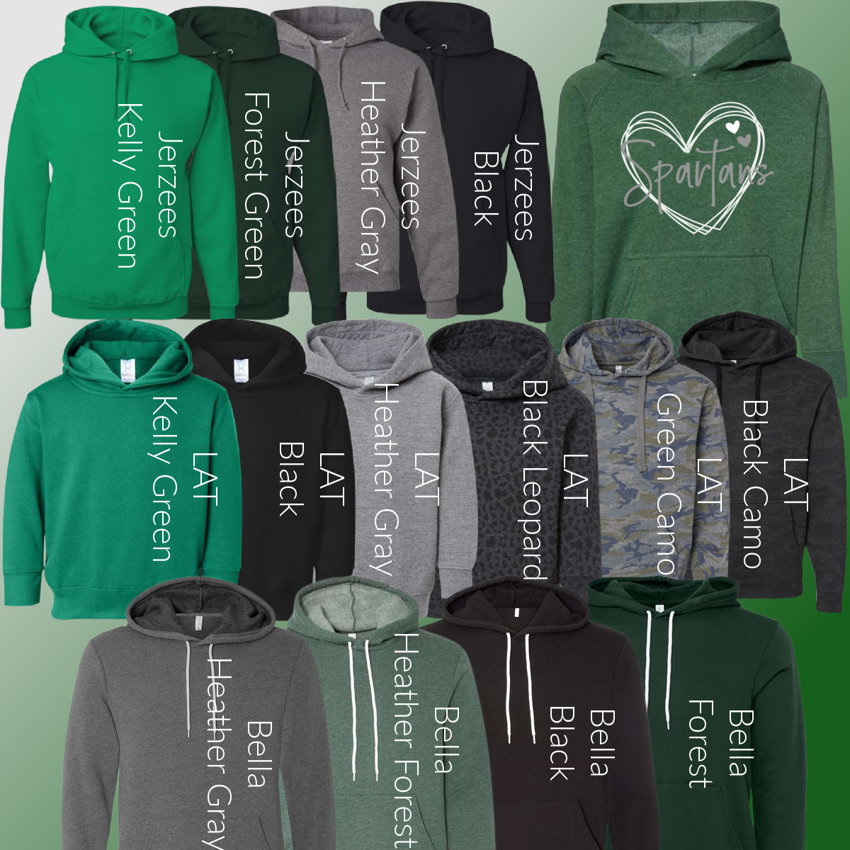 Pinconning Spartans - Heart Sweatshirt (Youth & Adult Sizes Available)