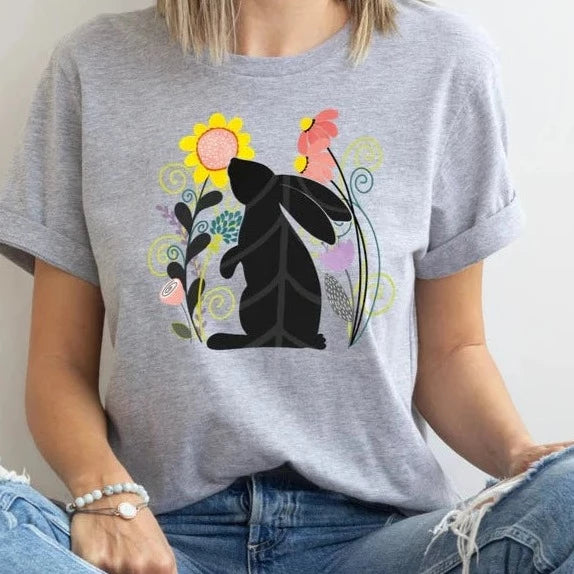 Flowers with Bunny Silhouette (Easter) - ADULT