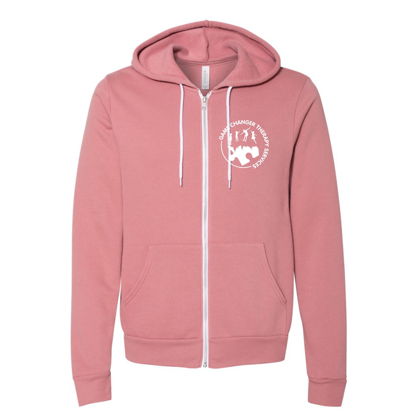 Game Changer Therapy Services Zip Up Hooded Sweatshirt - White Logo