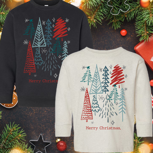Merry Christmas Doodle Trees - Youth