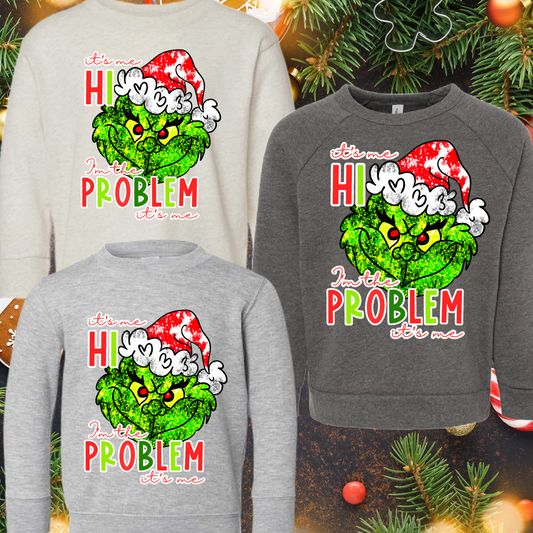 It's Me Hi - FAUX Sequin Green Guy - Youth