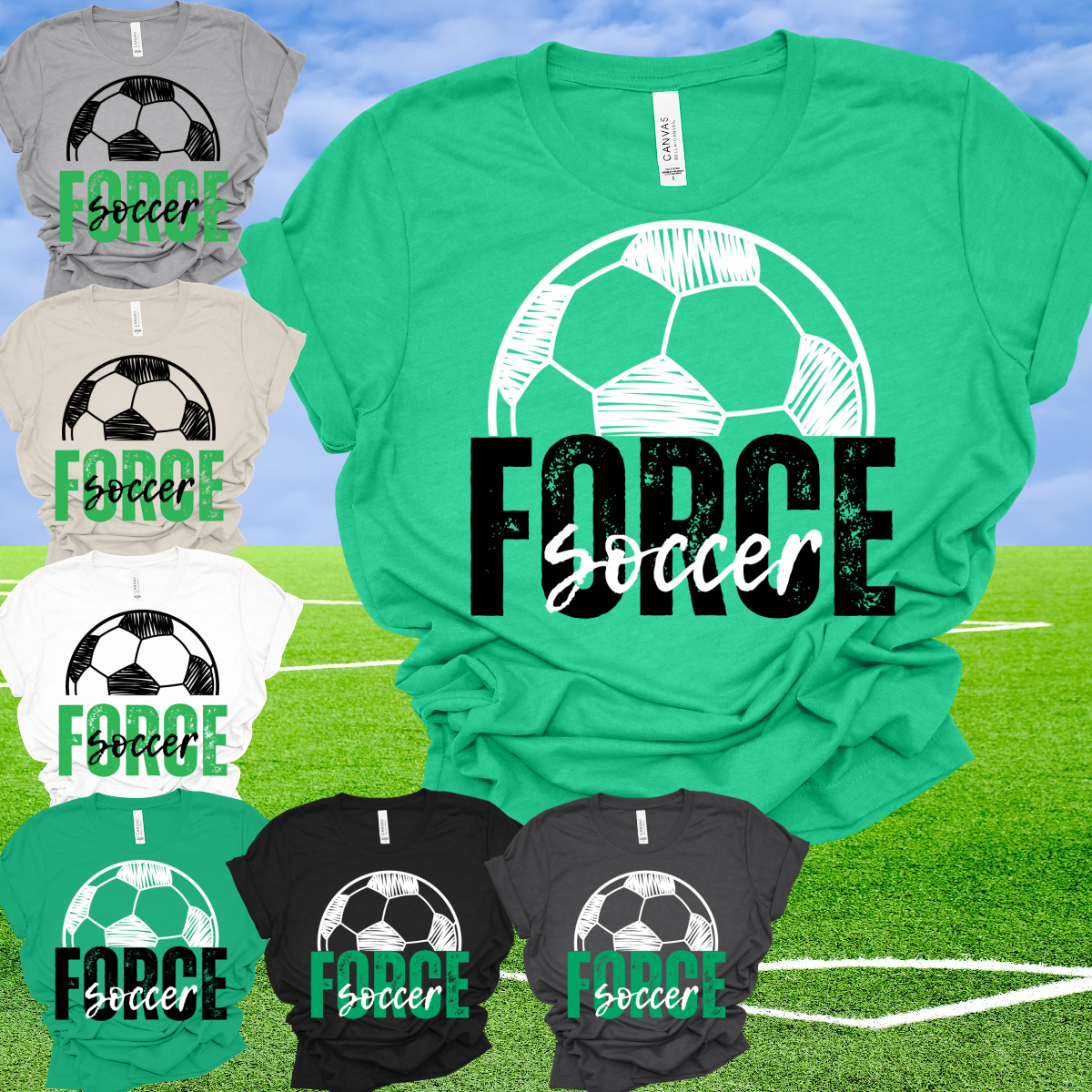 Freeland Force Soccer - Bella Canvas Tee (Toddler, Youth, Adult)