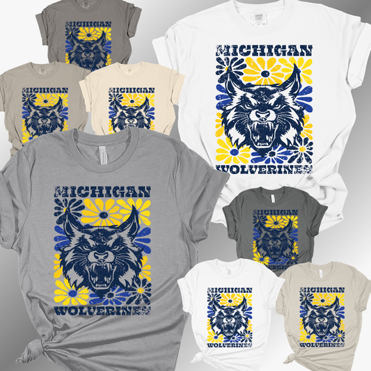 Wolverines - Floral Square Tee
