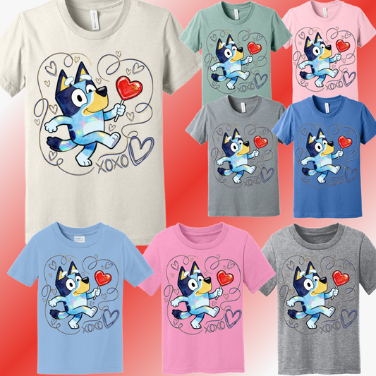 Valentines Day - Blue Dog Tee (Youth)