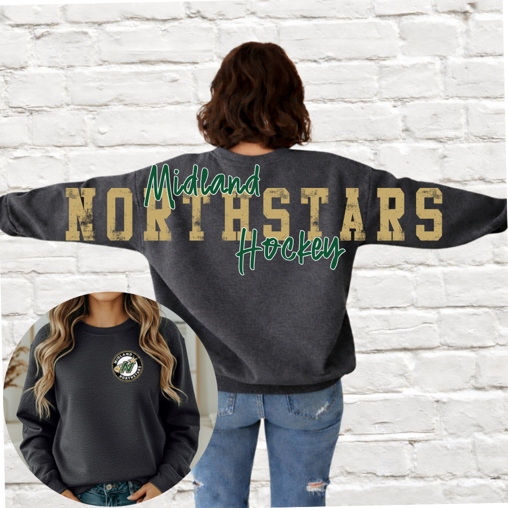 Midland Northstars Hockey - Big Across The Back Crewneck  (Youth & Adult)