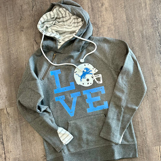 Lions LOVE Double Hoodie (Deep Heather Gray) - Ready To Ship