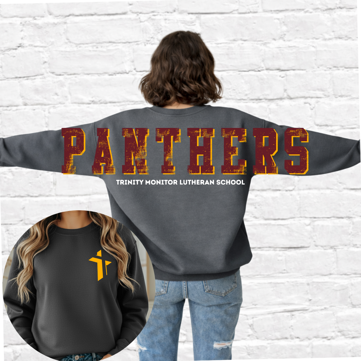 Trinity Monitor Panthers - Big Across The Back Crewneck (Youth & Adult)
