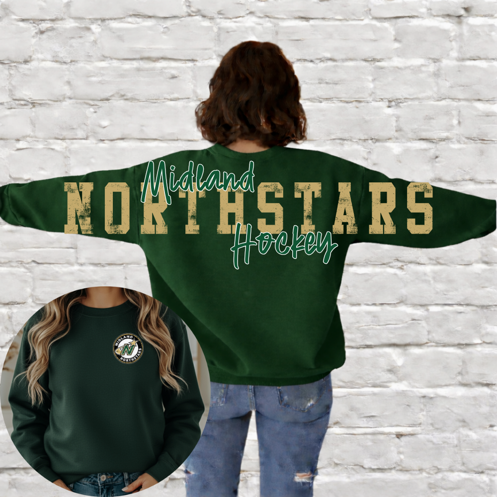 Midland Northstars Hockey - Big Across The Back Crewneck  (Youth & Adult)