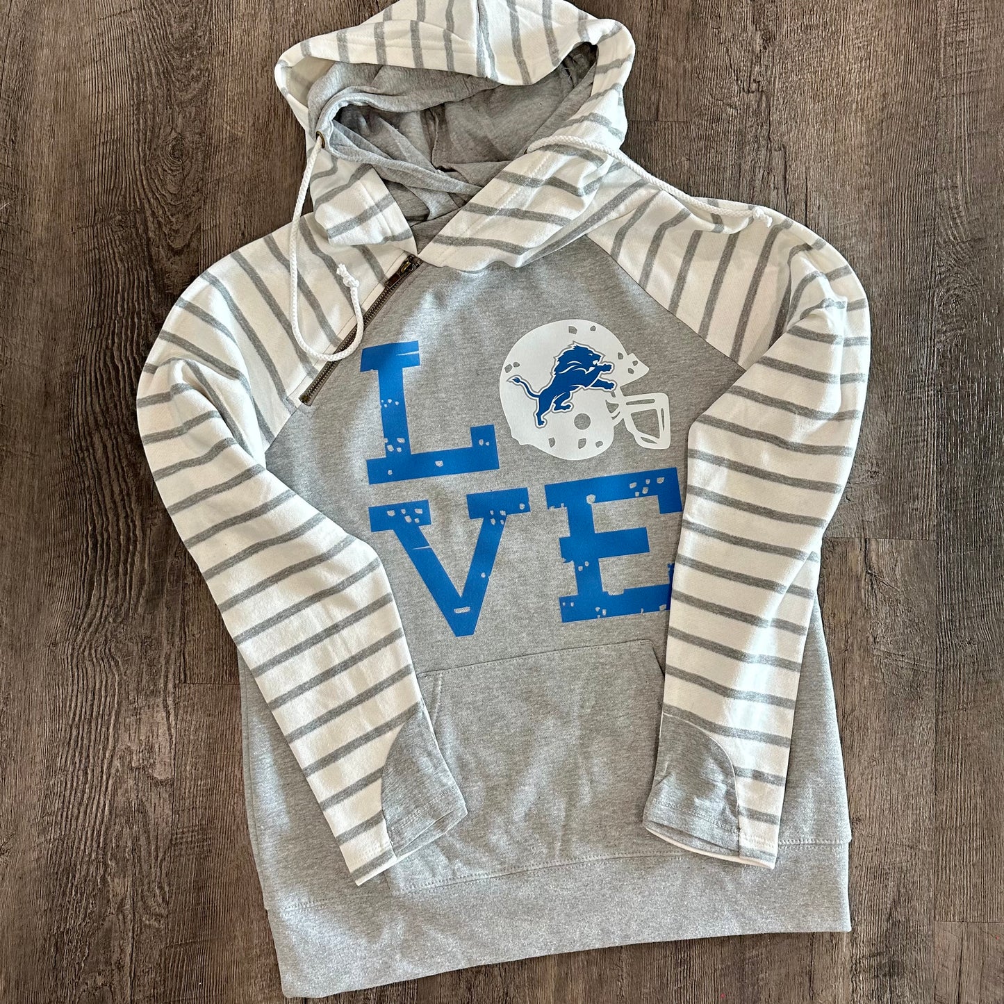 Lions LOVE Double Hoodie (Athletic Gray) - Ready To Ship