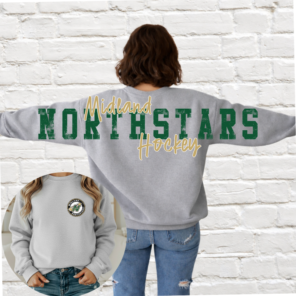 Midland Northstars Hockey - Big Across The Back Crewneck  (Youth & Adult)