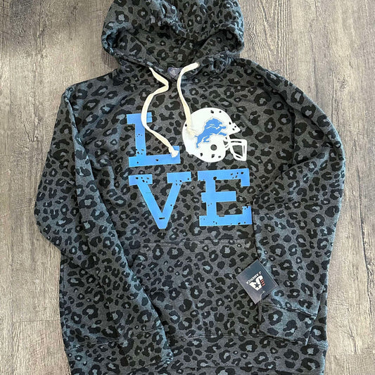 Lions LOVE Animal Print Hoodie (Adult) - MADE TO ORDER/TWO WEEKS