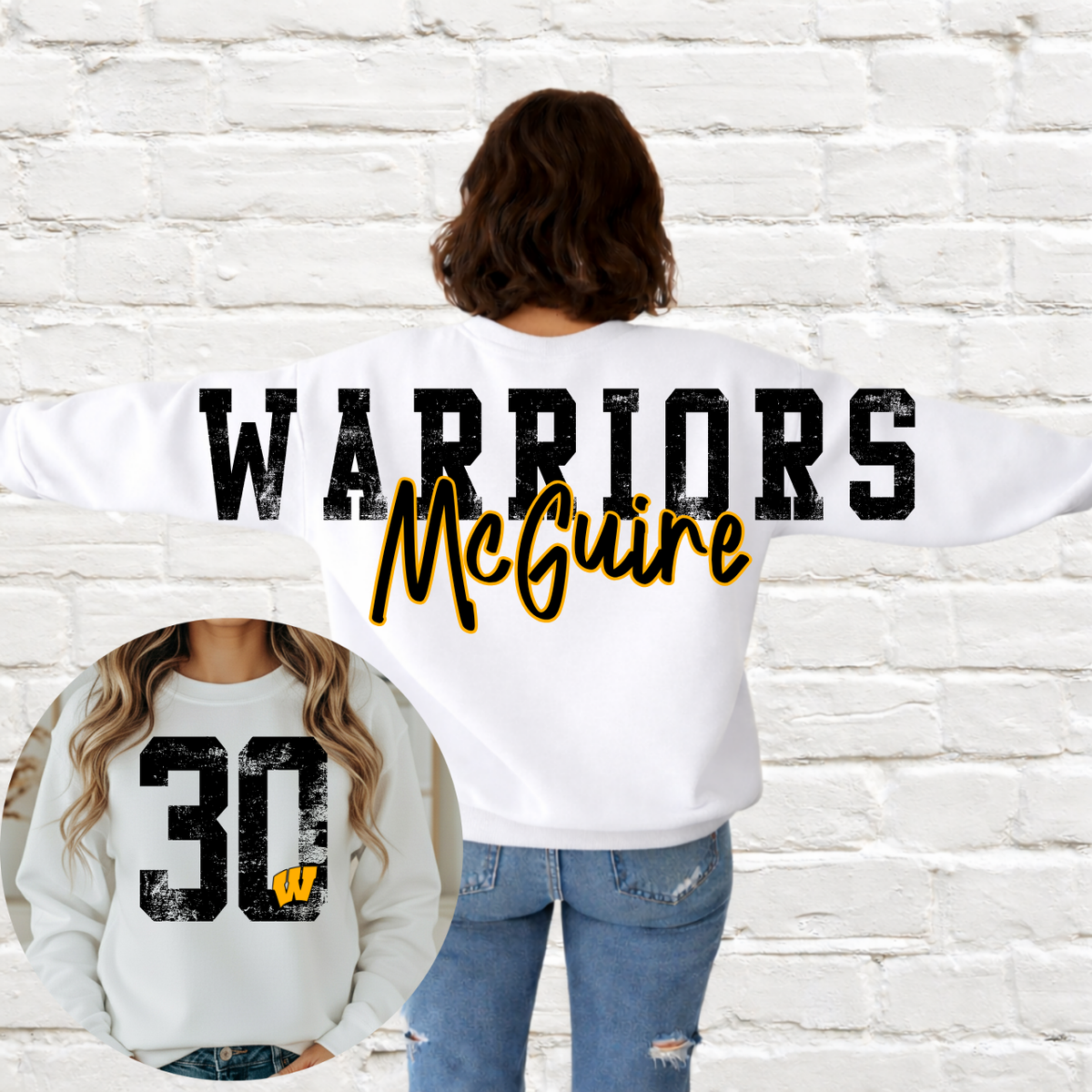 Bay City Western Warriors - Big Across The Back Crewneck  (Youth & Adult)